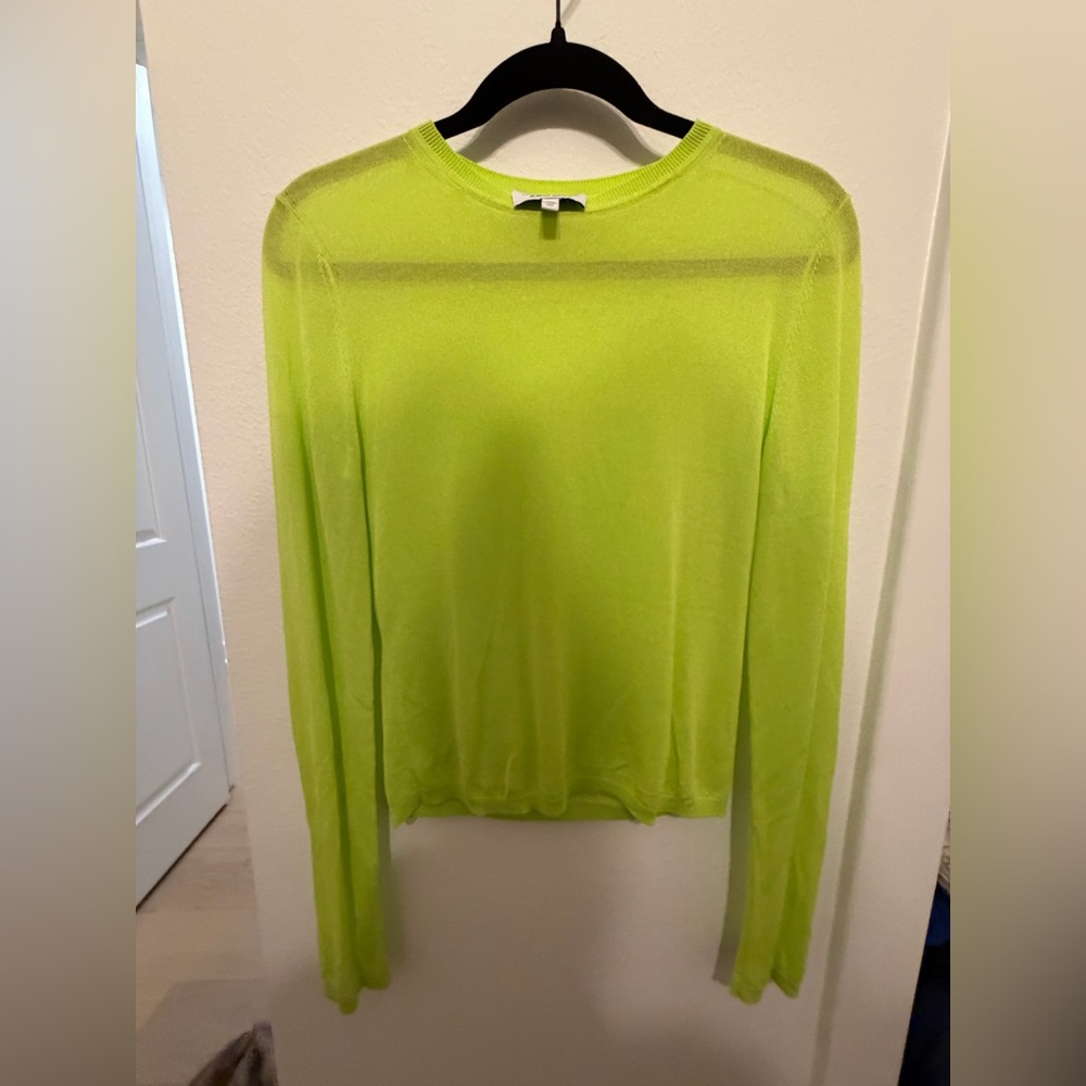 Neon Green mesh Long Sleeve Top